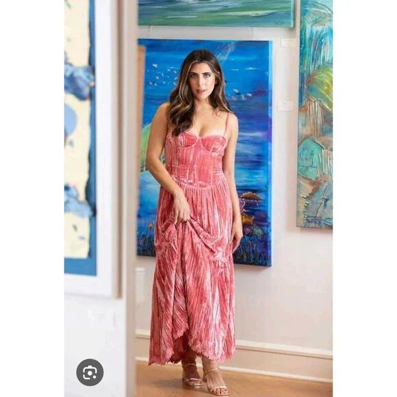 Hemant & Nandita Dresses | Hemant & Nandita Reha Long Maxi Dress Medium Sweetheart Pink Convertable Straps | Color: Pink | Size: M | Amandanovak465'S